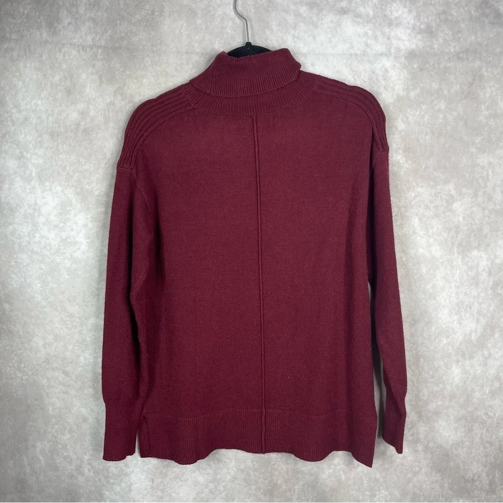 Evereve Carlie Turtleneck Pullover Knit Sweat In Bordeaux Red Size xS